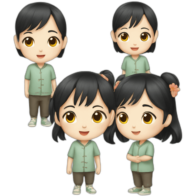 cute chinese children emoji