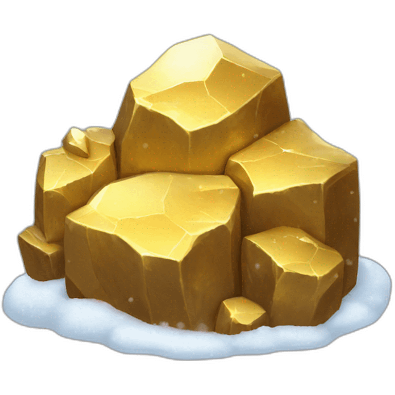 gold ore covered snow emoji