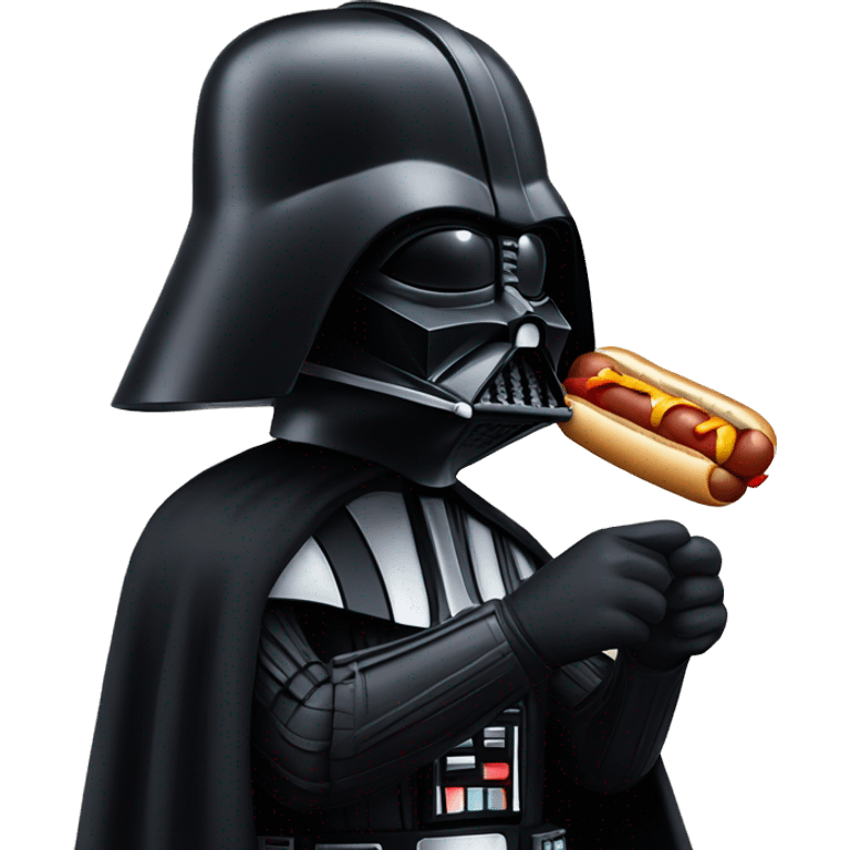 Darth vader eating a HOT DOG emoji