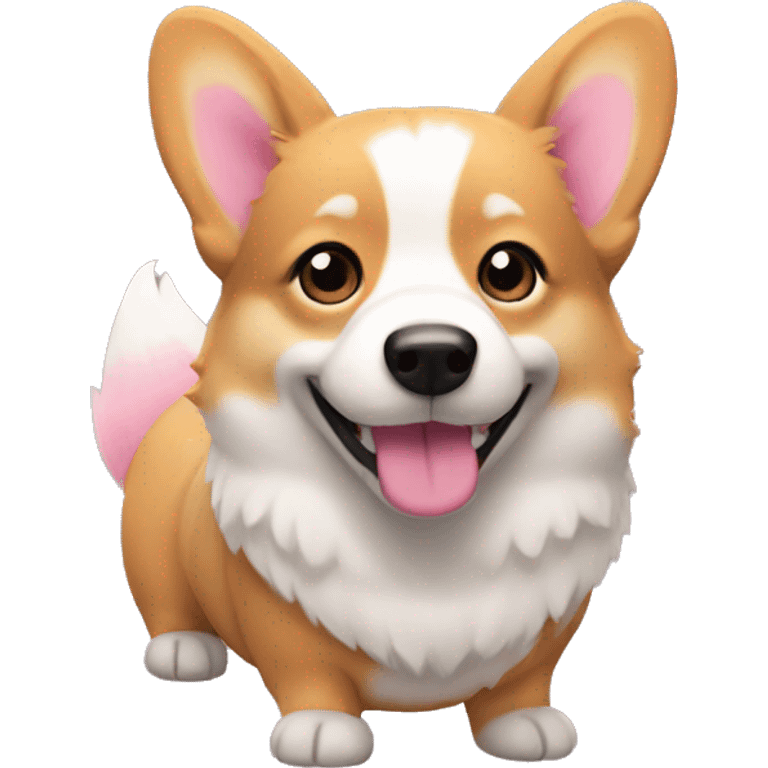 completely pink furry corgi  emoji