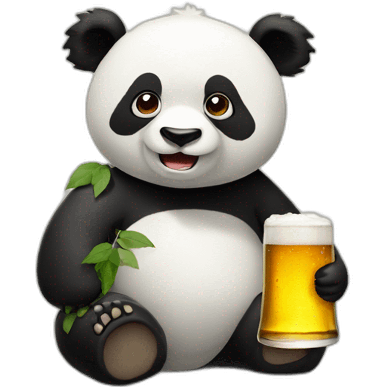 Panda-driking-beer emoji