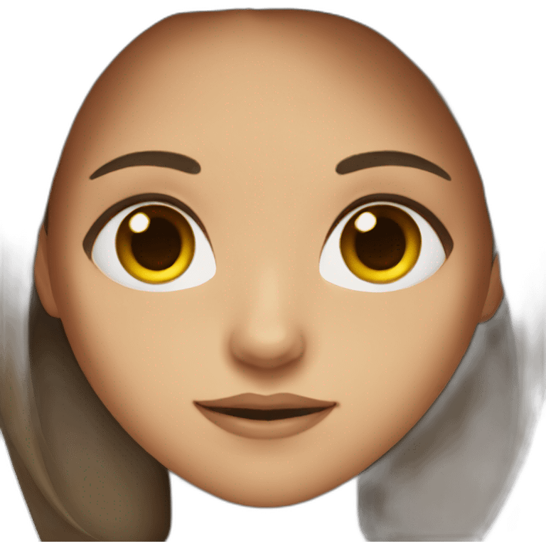 girl with brown eyes and long brown hair emoji