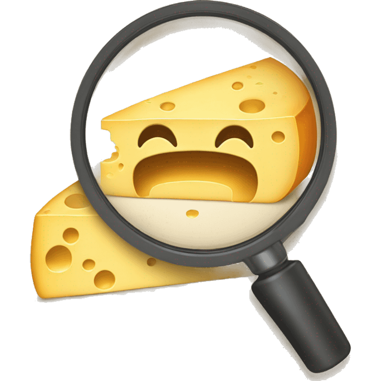 Cheese with magnifying glass emoji