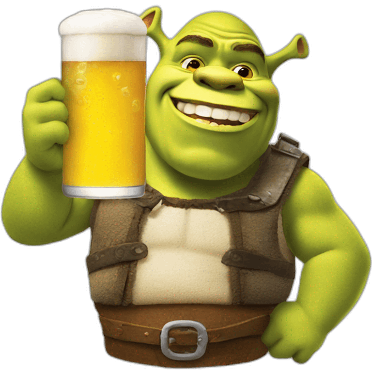 Shrek drink à beer emoji