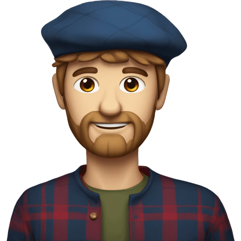 Scottish man wearing a tartan berry hat emoji