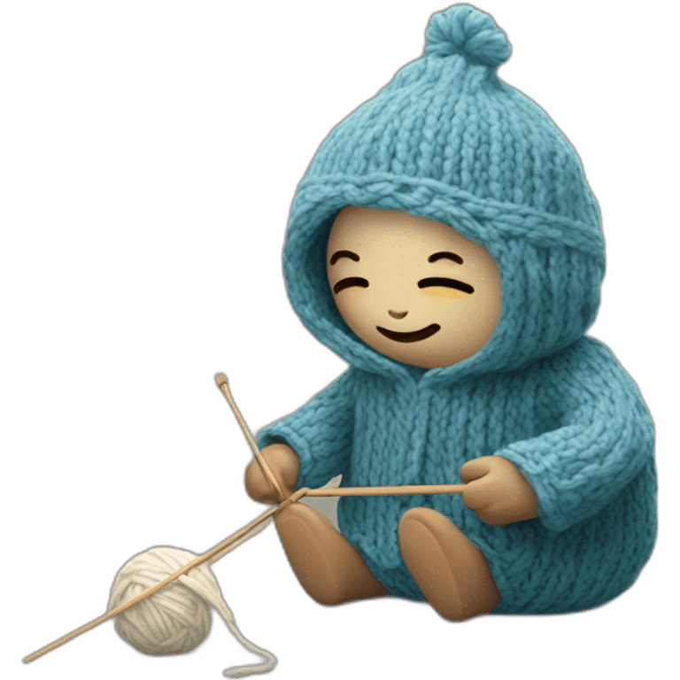 Grogu knitting emoji