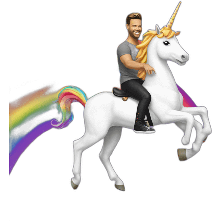 Ricky-Martin-Rides-Rainbow-Unicorn emoji