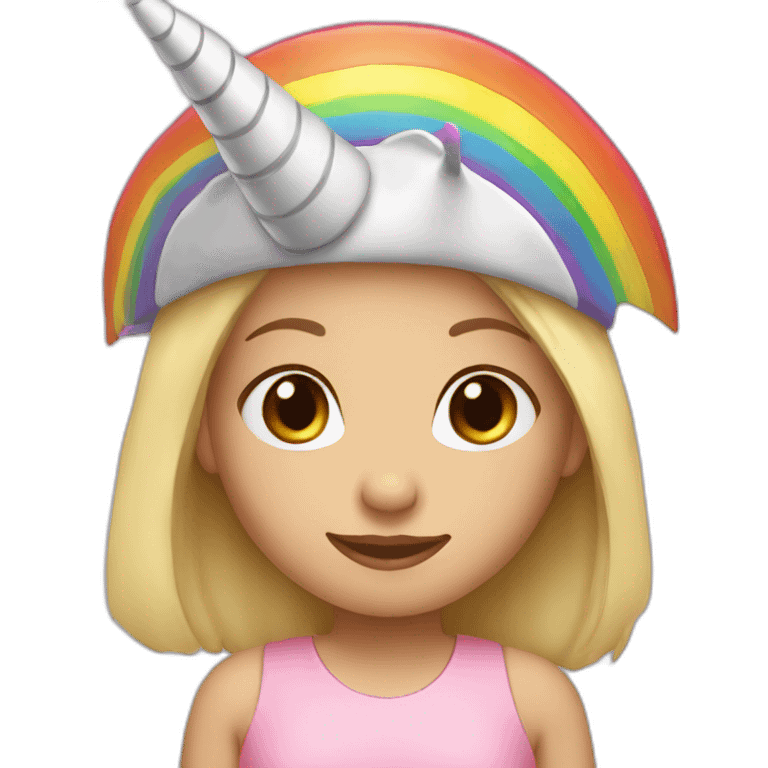 Girl-with-raibow-unicorn-hat emoji