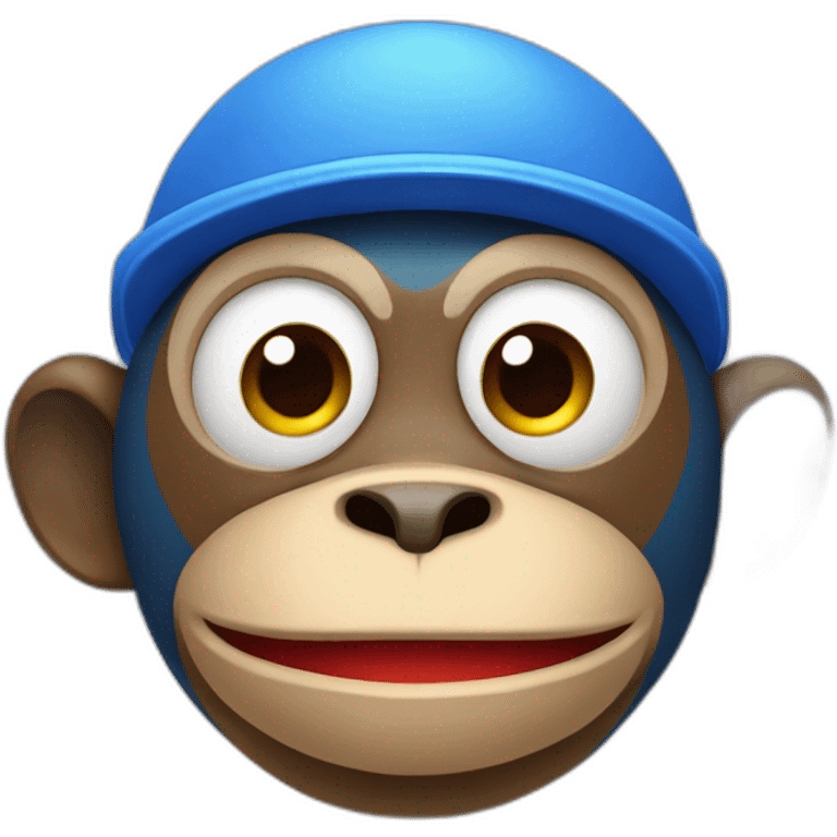  blue monkey with a red cap emoji