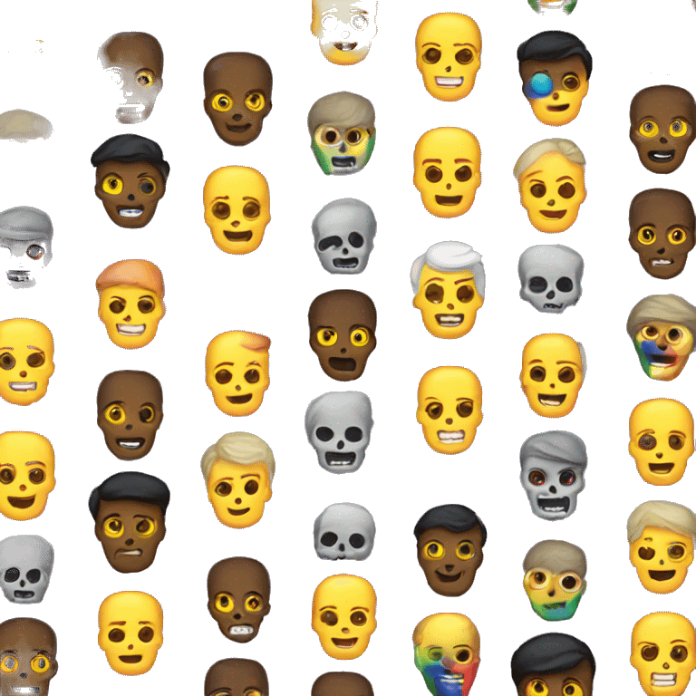 A mixture between the skull emoji and the gay pride emoji emoji