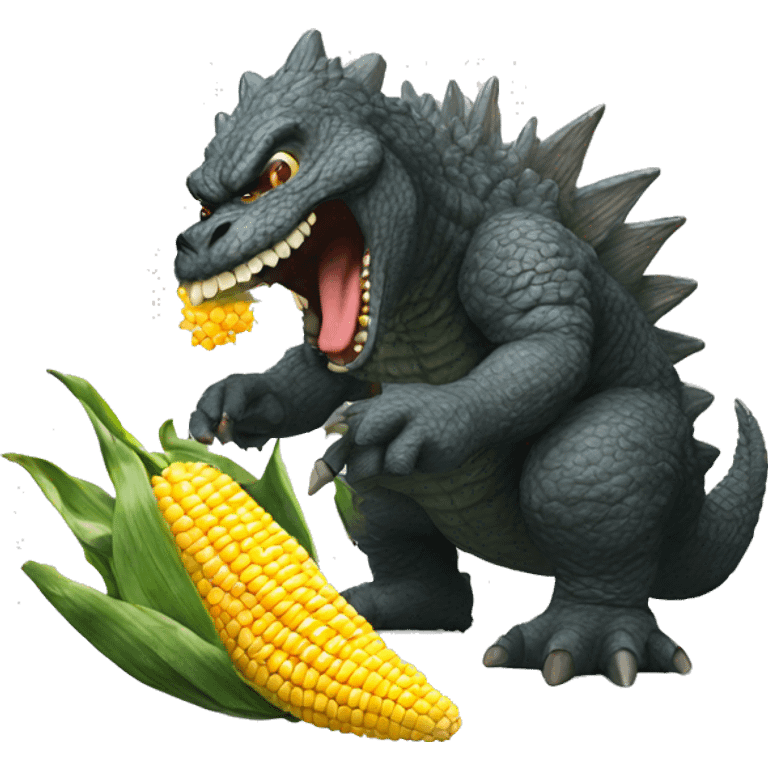 Godzilla eating corn emoji