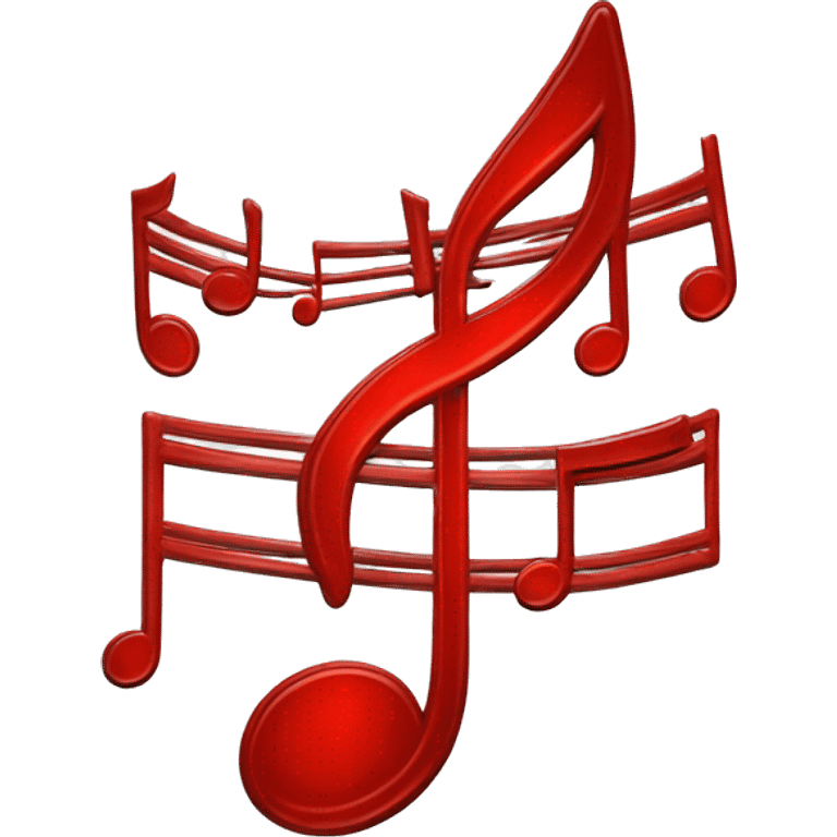 musical notes red color  emoji