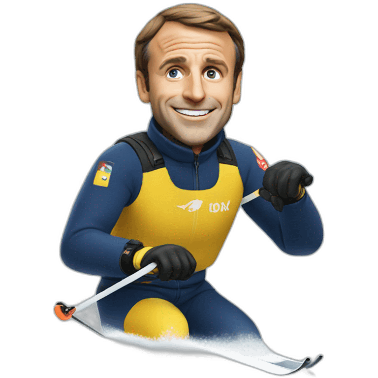 macron qui fait du ski emoji