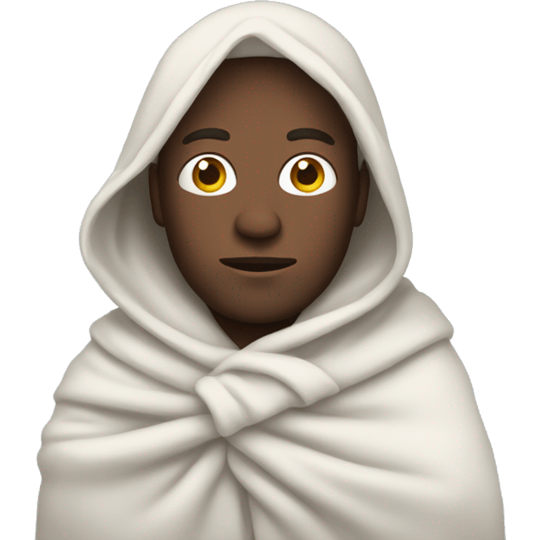 White man wrapped in blanket emoji