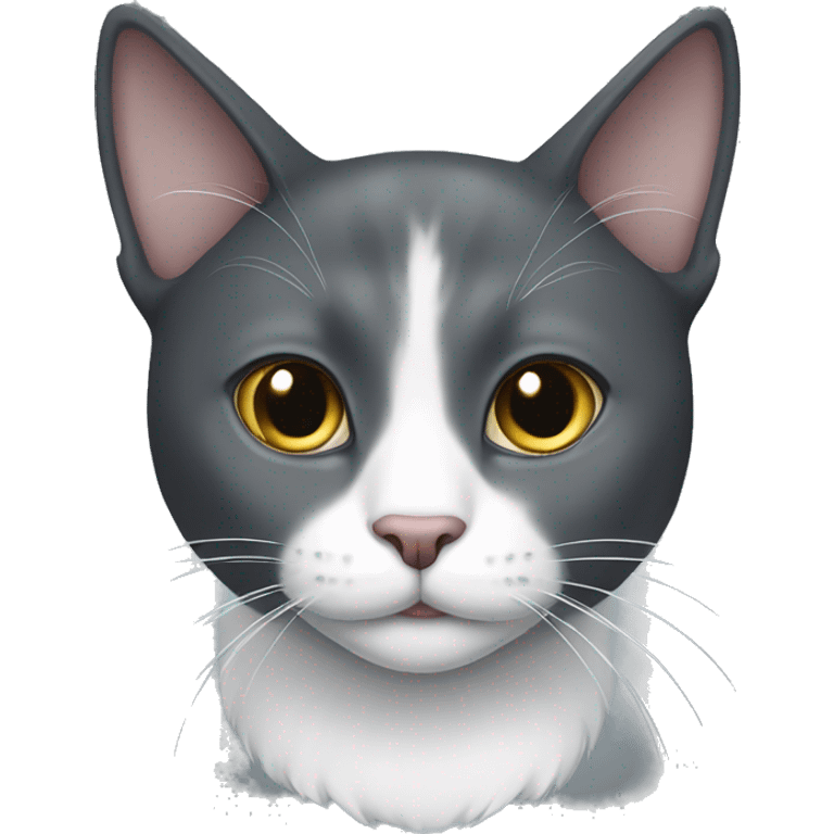 Dark grey and white cat emoji