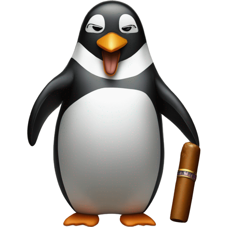 Penguin with cigar emoji