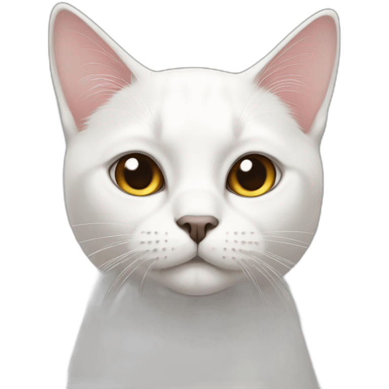 white cat black ear emoji