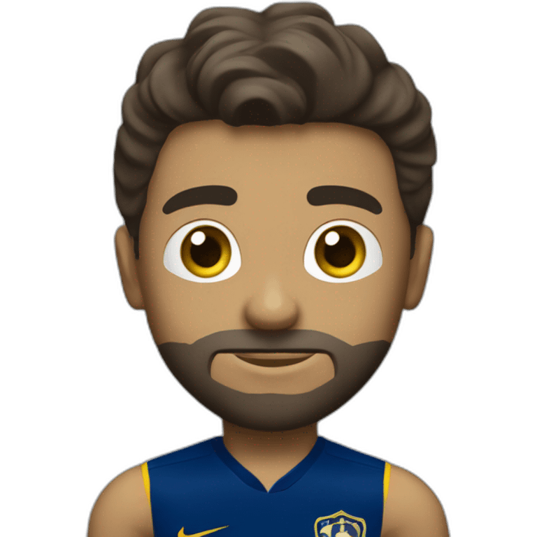 jugador de futbol de cuerpo completo con la camiseta del club boca juniors emoji