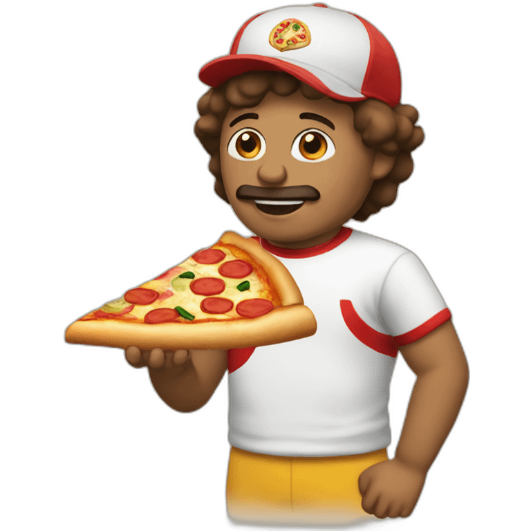 Ponce eating pizza emoji