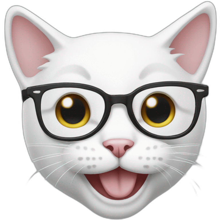 laughing-white-cat-with-glasses emoji