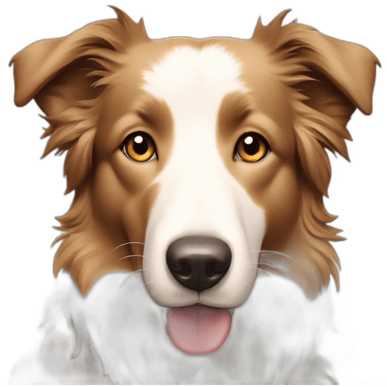 border collie dog light brown cream emoji