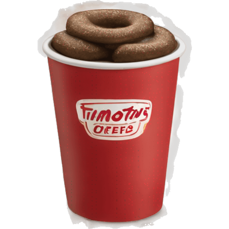 “Tim Hortons store with a red and white color scheme, featuring the classic Tim Hortons logo, a warm and welcoming design that represents a popular coffee and donut shop.” emoji