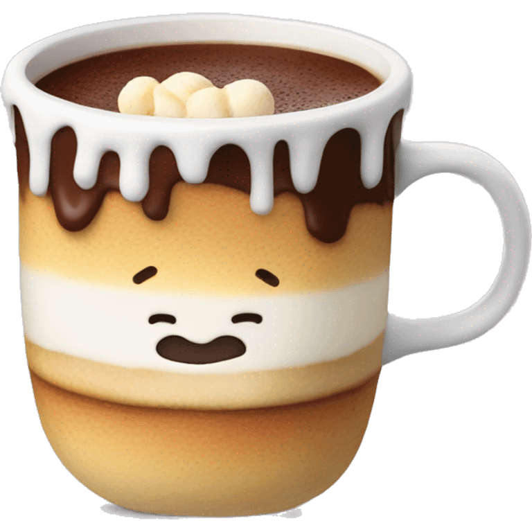 chocolat chaud avec crêpes et chamallow emoji