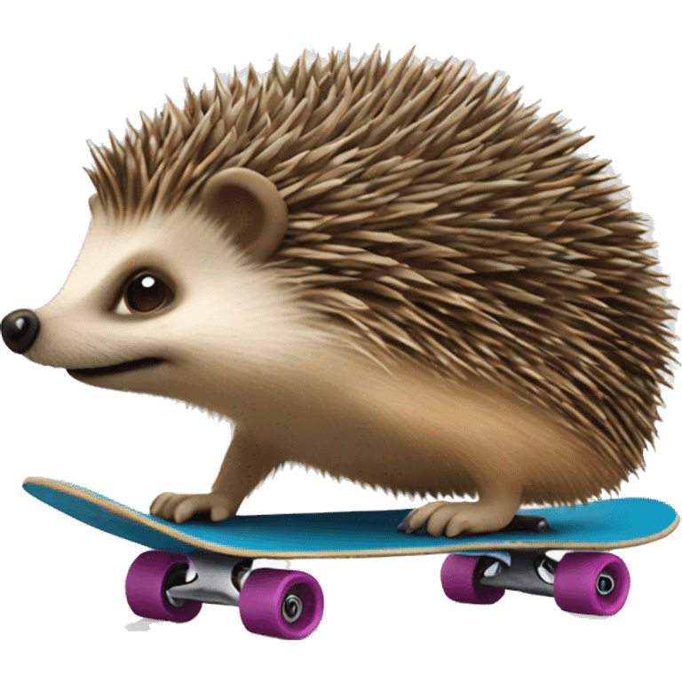 Hedgehog on a skateboard  emoji