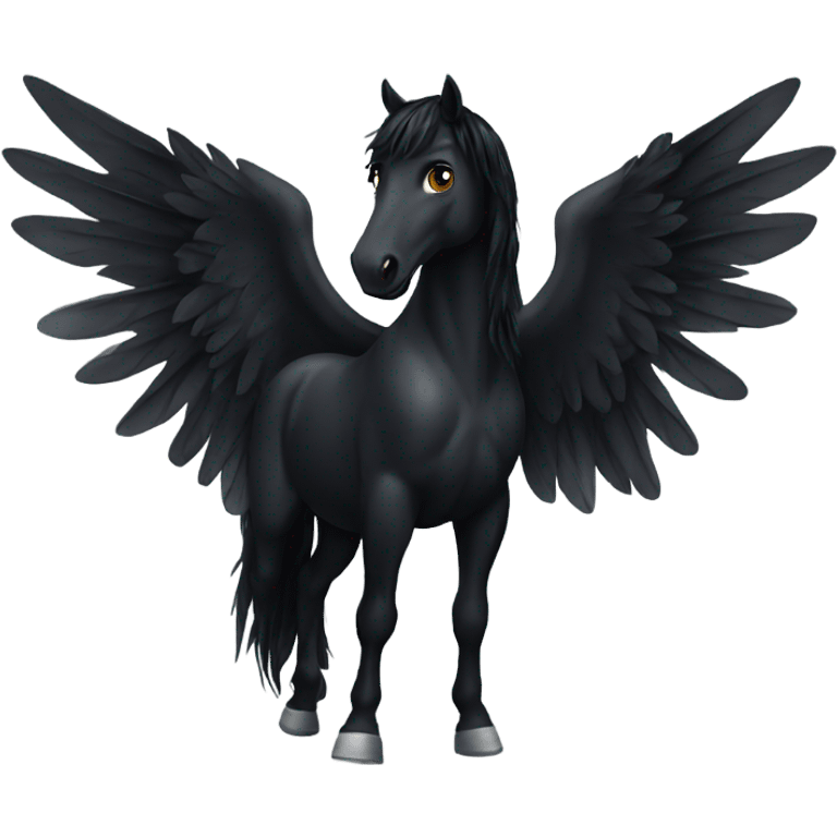 Black horse with wings emoji