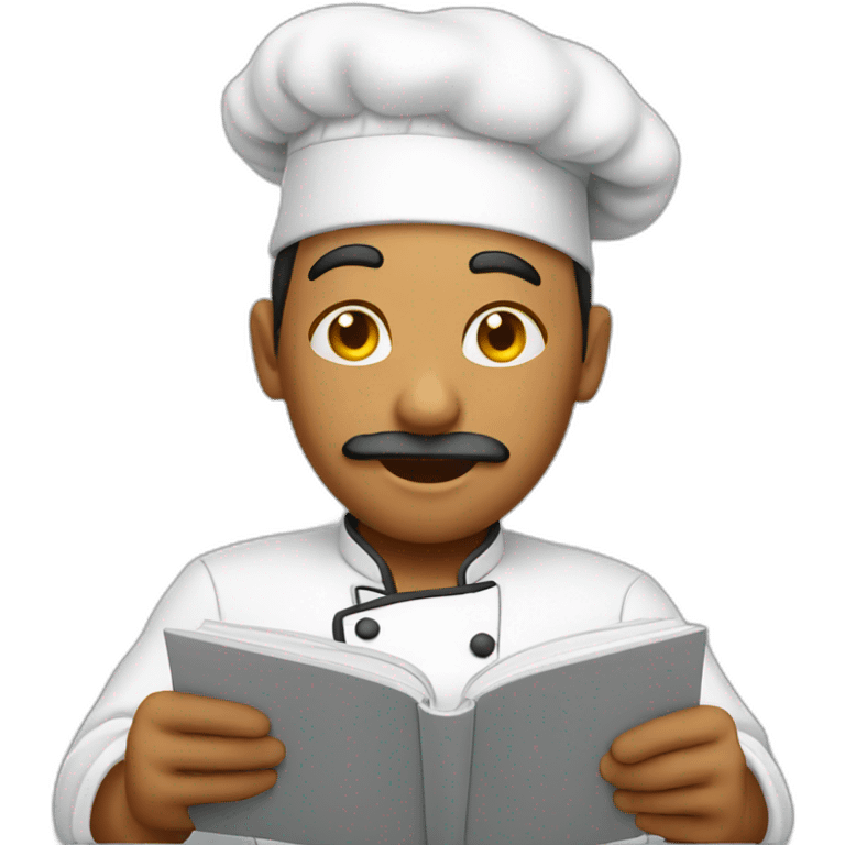 chef reading recipe book emoji