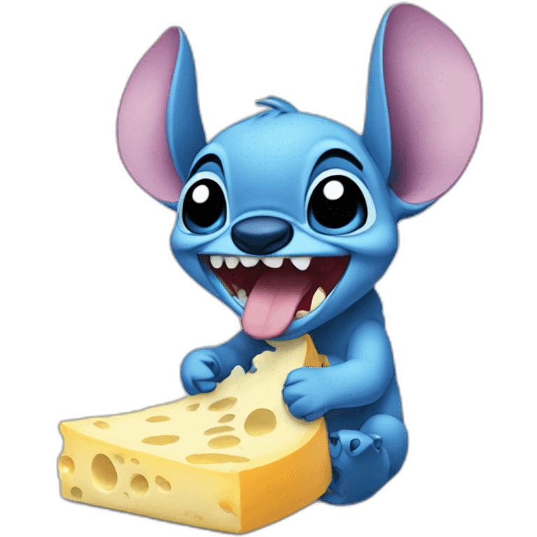 stich eating cheese emoji