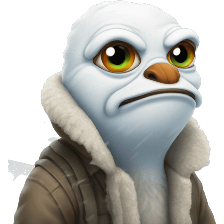 pepe the rog cold and snowy emoji