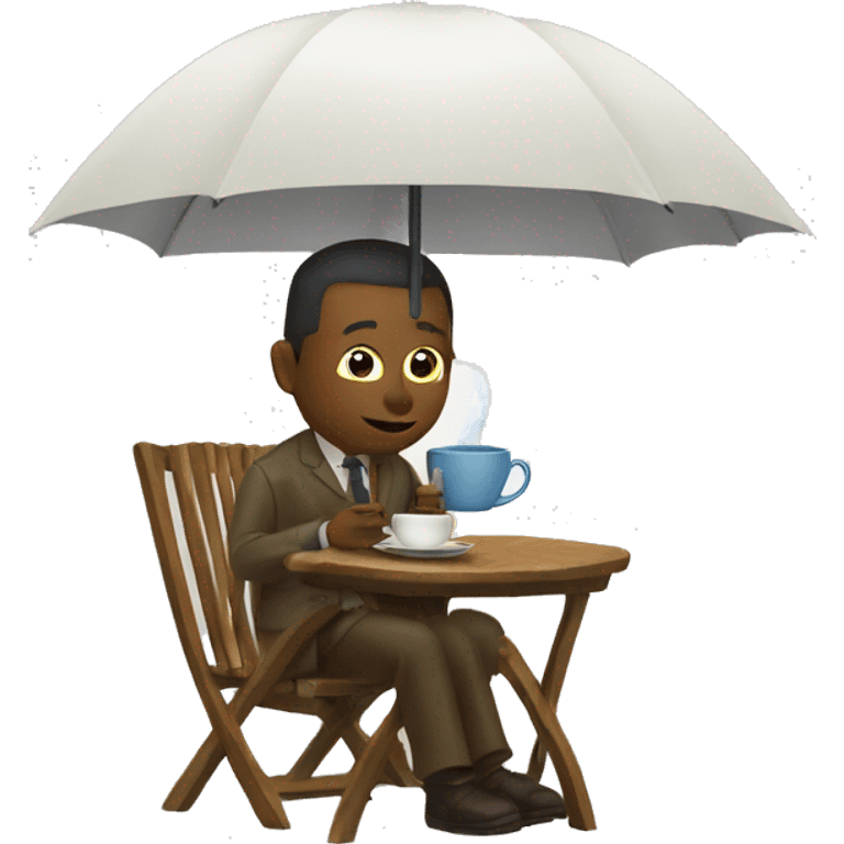 drinking tea with umbrella emoji