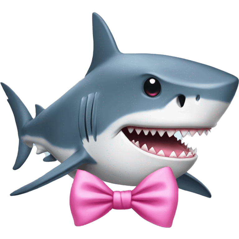 shark with pink bow on head emoji