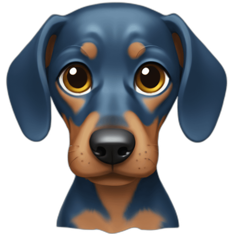 perro dachshund blue cabeza emoji