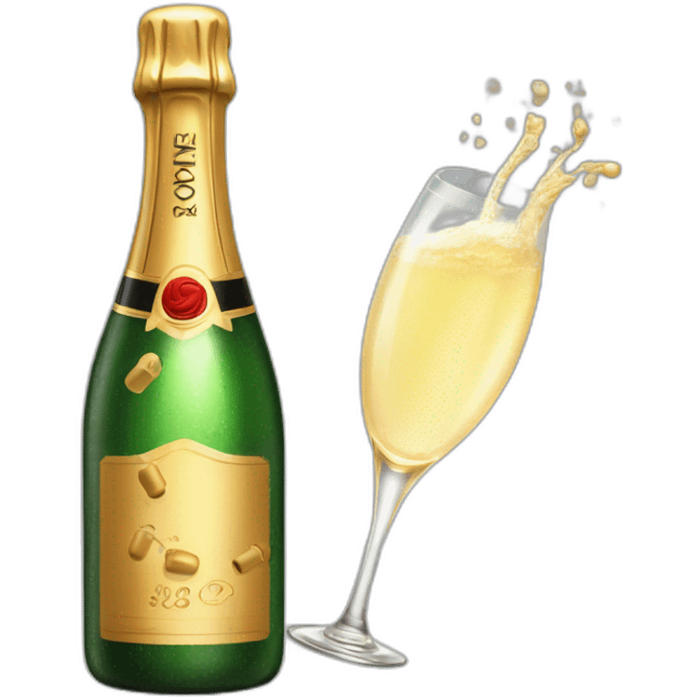 champagne Bottle with Popping Cork emoji