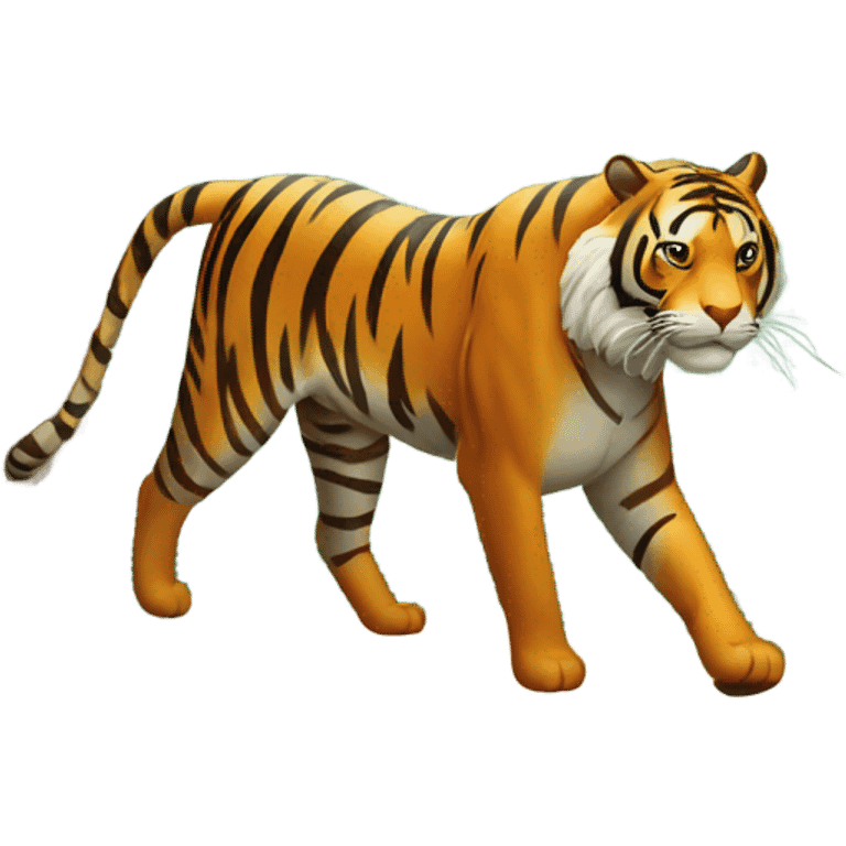 Tiger walking in the forest emoji