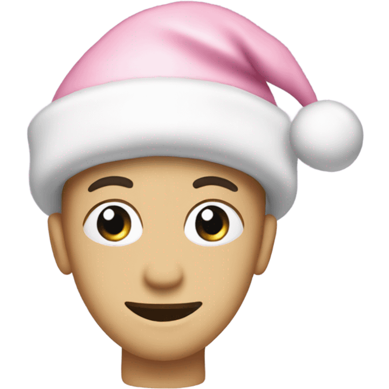 Light pink Santa hat with sparkly snowflakes  emoji