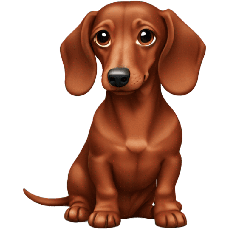 All red log haired dachshund  emoji