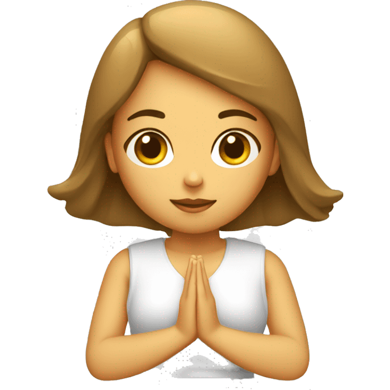 menina meditando e passando gloss emoji