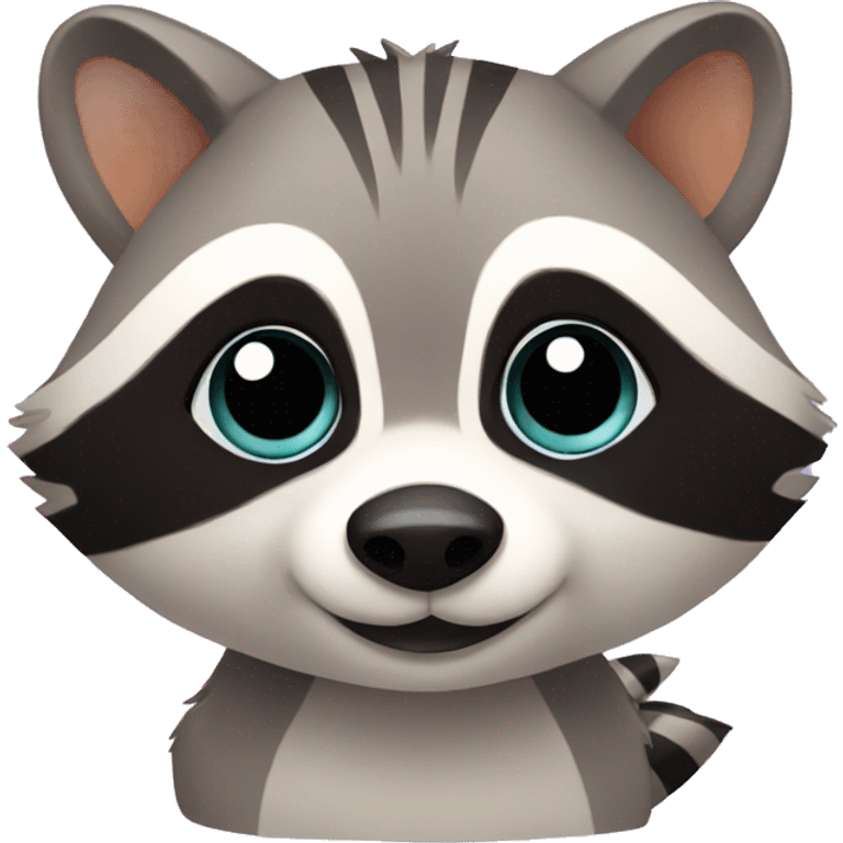 Cute raccoon pet emoji