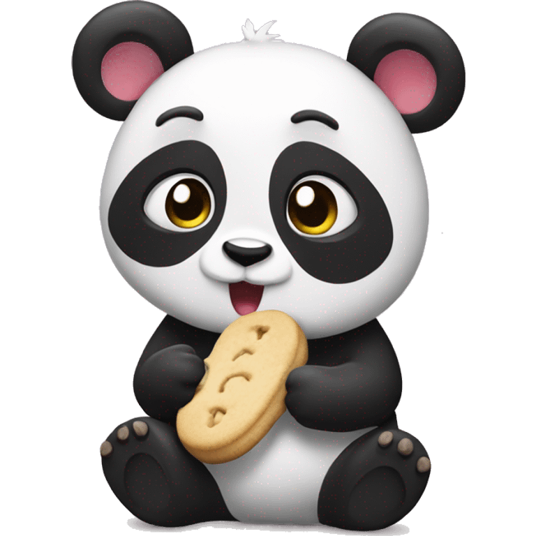 Panda eating sugar cookies  emoji