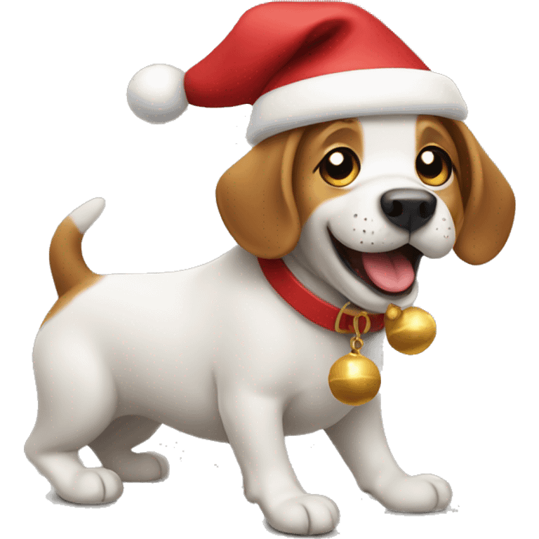 Dog playing jingle bells emoji