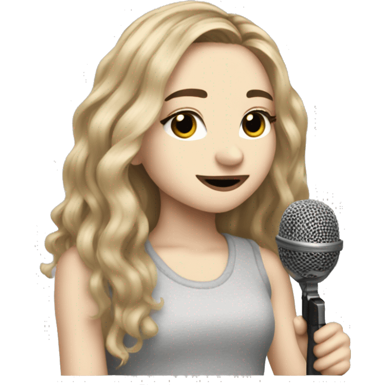 sabrina carpenter with a microphone emoji