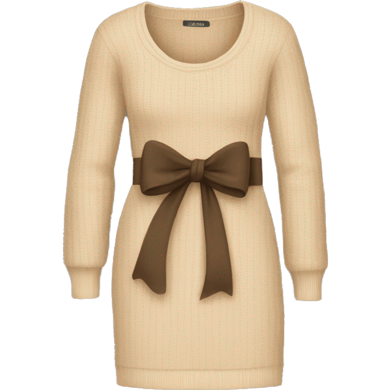 beige sweater dress with bow emoji