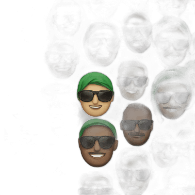 Palestinian flag Muslim men with sunglasses emoji