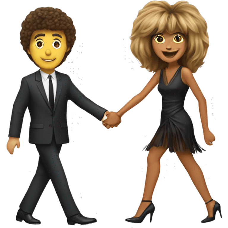 Tina Turner and Erwin Bach holding hands  emoji