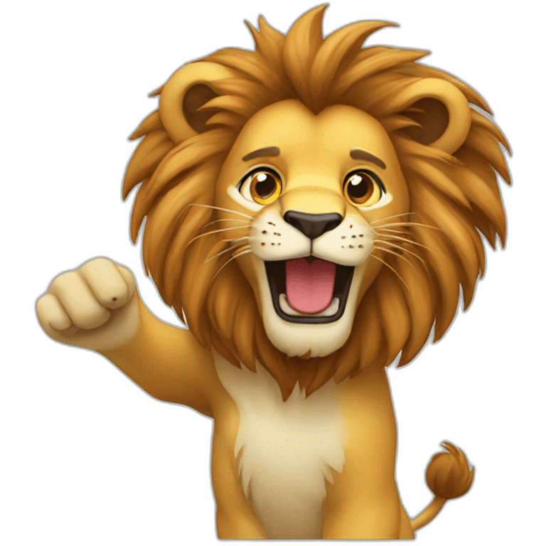  lion waving emoji