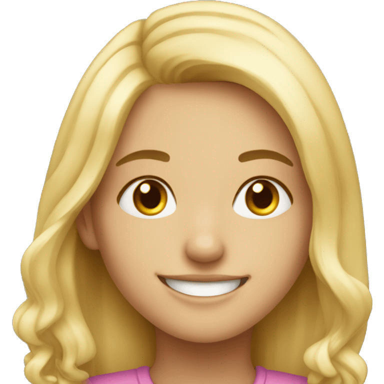 smiling blonde girl portrait emoji