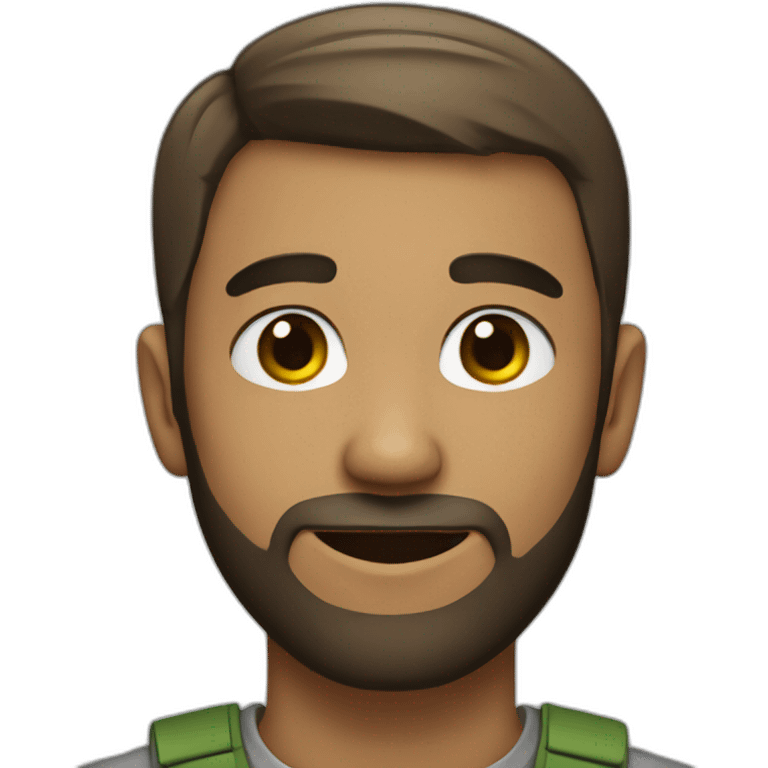 Young man with short hair and a beard without moustache emoji